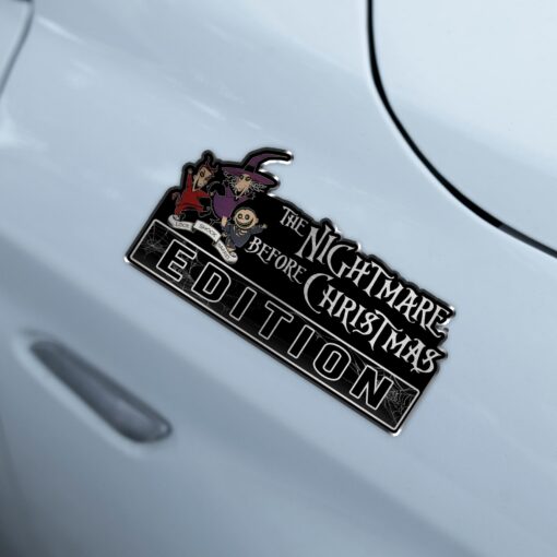 Nightmare Before Christmas Lock, Shock, & Barrel Edition Laser Engraved or 3D Inlayed Car Name Badge - Image 3