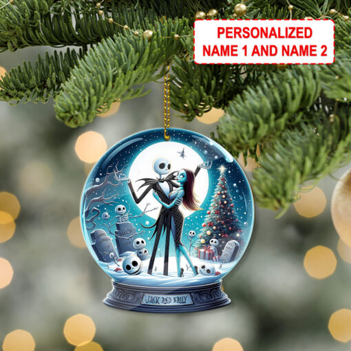 Personalized Jack and Sally The Nightmare Before Christmas Custom Shape Acrylic Ornament - Image 6