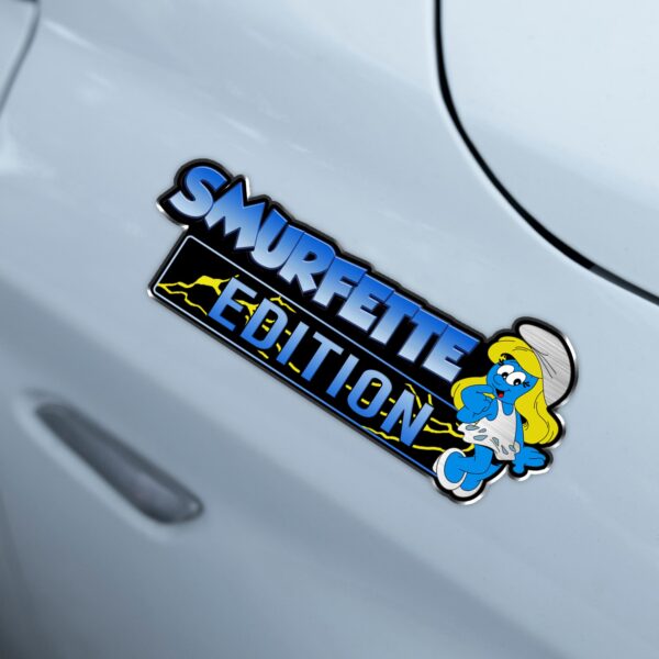 Smurfette Edition Laser Engraved or 3D Inlayed Car Name Badge - Image 3