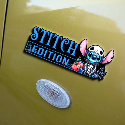 Stitch as Jack Halloween Version 2 Edition Laser Engraved or 3D Inlayed Car Name Badge - Image 4