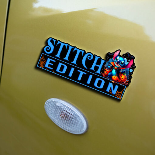 Vampire Stitch Halloween Edition Laser Engraved or 3D Inlayed Car Name Badge - Image 4