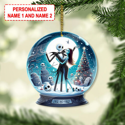 Personalized Jack and Sally The Nightmare Before Christmas Custom Shape Acrylic Ornament
