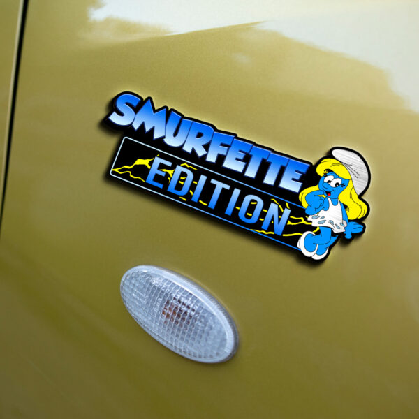 Smurfette Edition Laser Engraved or 3D Inlayed Car Name Badge - Image 2