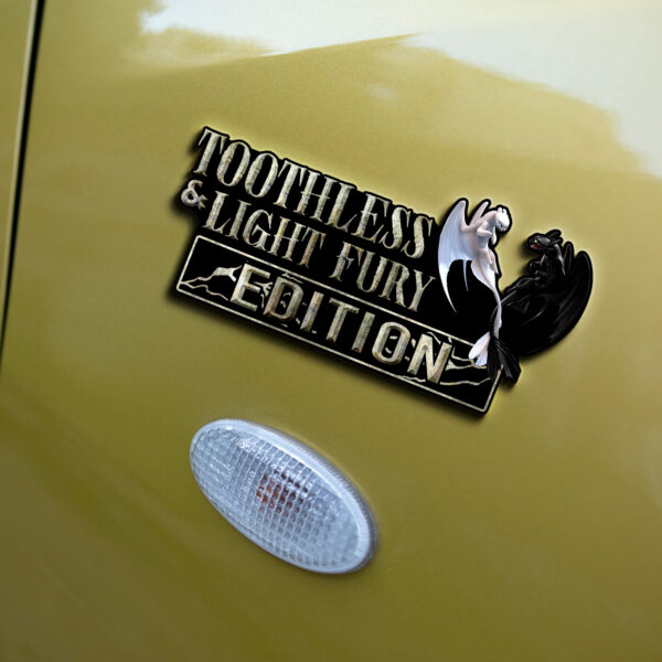 Toothless And Light Fury  Edition Laser Engraved or 3D Inlayed Car Name Badge - Image 4