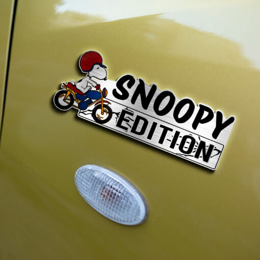 Snoopy Motorcycle Edition Laser Engraved or 3D Inlayed Car Name Badge - Image 4