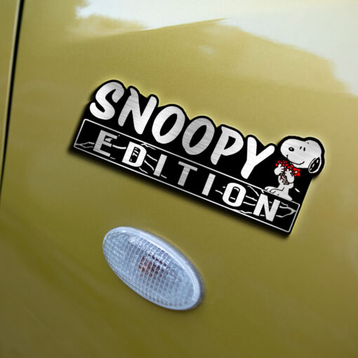 Snoopy Flower Bouquet Edition Laser Engraved or 3D Inlayed Car Name Badge - Image 5