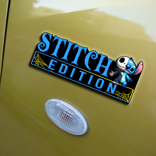 Stitch as Jack Halloween Version 3 Edition Laser Engraved or 3D Inlayed Car Name Badge - Image 4