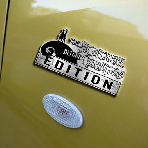 Jack and Sally on the Hill The Nightmare Before Christmas Edition Laser Engraved or 3D Inlayed Car Name Badge - Image 4