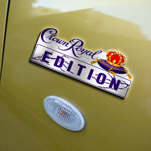 Crown Royal Whiskey Edition Laser Engraved or 3D Inlayed Car Name Badge - Image 4