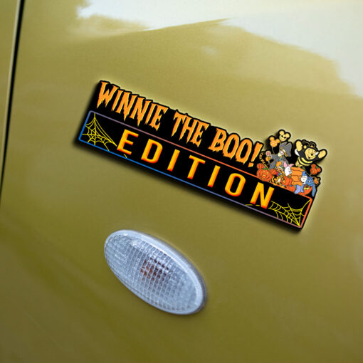 Winnie The Pooh Halloween Edition Laser Engraved or 3D Inlayed Car Name Badge - Image 4