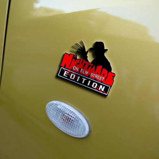 Freddy Krueger Nightmare on Elm Street Halloween Edition Laser Engraved or 3D Inlayed Car Name Badge - Image 4