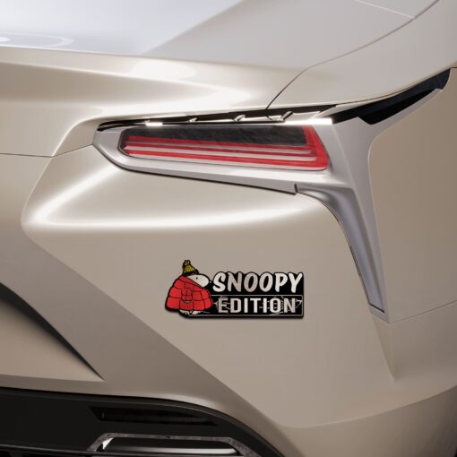 Snoopy In Puffer Coat Edition Laser Engraved or 3D Inlayed Car Name Badge - Image 5