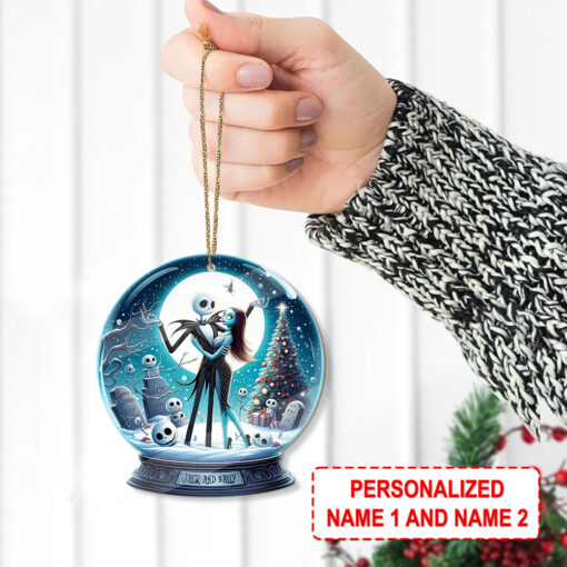 Personalized Jack and Sally The Nightmare Before Christmas Custom Shape Acrylic Ornament - Image 5