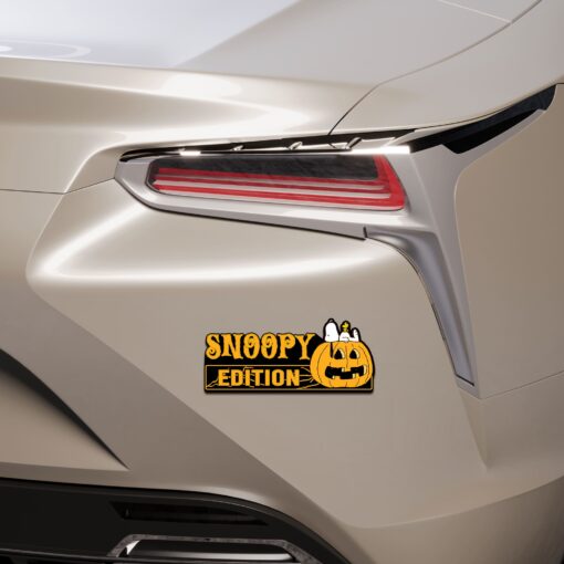 Snoopy and Woodstock Jack-O-Lantern Halloween Snack Edition Laser Engraved or 3D Inlayed Car Name Badge - Image 2