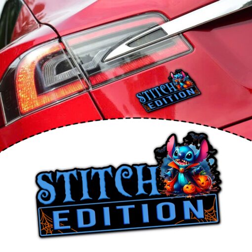 Vampire Stitch Halloween Edition Laser Engraved or 3D Inlayed Car Name Badge