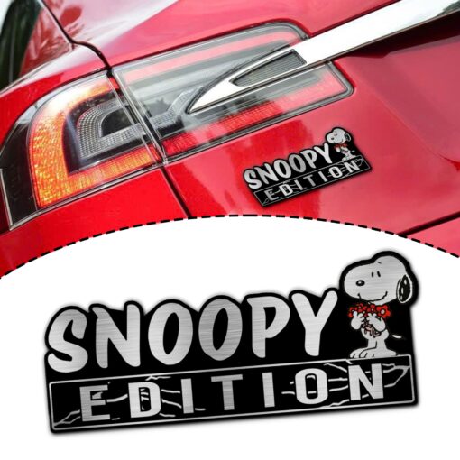 Snoopy Flower Bouquet Edition Laser Engraved or 3D Inlayed Car Name Badge