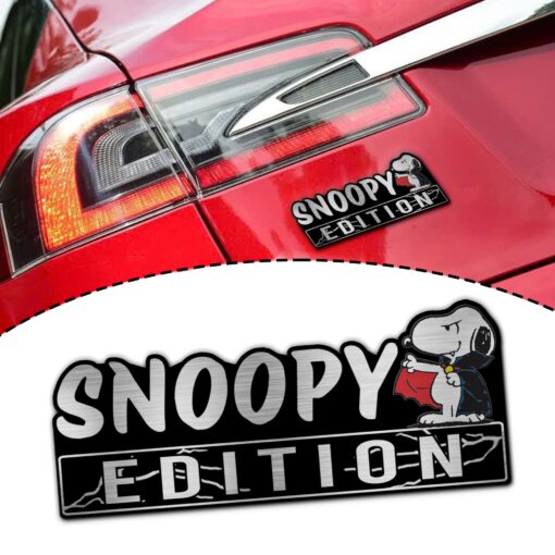 Snoopy Dracula Edition Laser Engraved or 3D Inlayed Car Name Badge