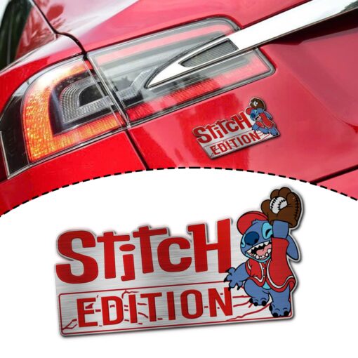 Baseball Stitch Edition Laser Engraved or 3D Inlayed Car Name Badge