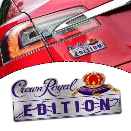 Crown Royal Whiskey Edition Laser Engraved or 3D Inlayed Car Name Badge