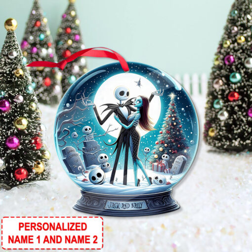 Personalized Jack and Sally The Nightmare Before Christmas Custom Shape Acrylic Ornament - Image 4
