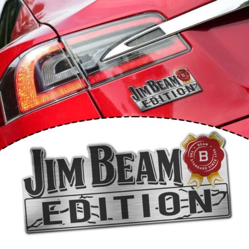 Jim Beam Whiskey Edition Laser Engraved or 3D Inlayed Car Name Badge
