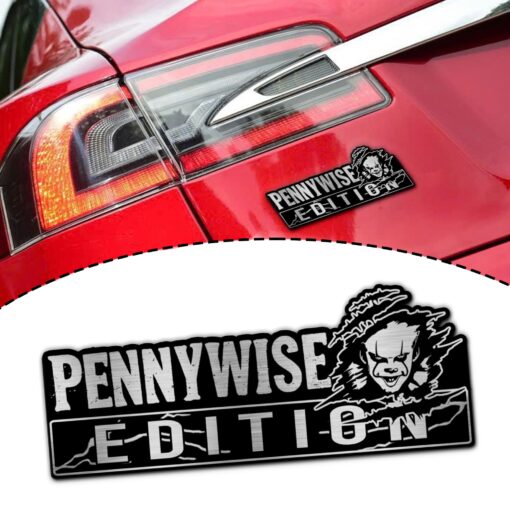 Pennywise Peeking Edition Laser Engraved or 3D Inlayed Car Name Badge