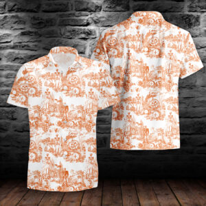 Halloween Toile de Jouy Pattern Version 1 Hawaiian Shirt