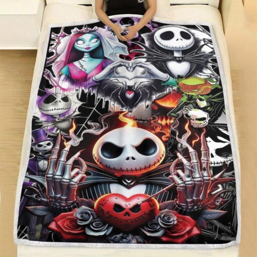 Jack and Sally The Nightmare Before Christmas Blanket - Image 2