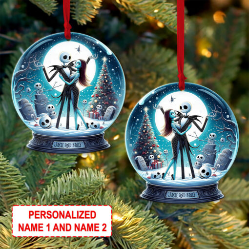 Personalized Jack and Sally The Nightmare Before Christmas Custom Shape Acrylic Ornament - Image 3