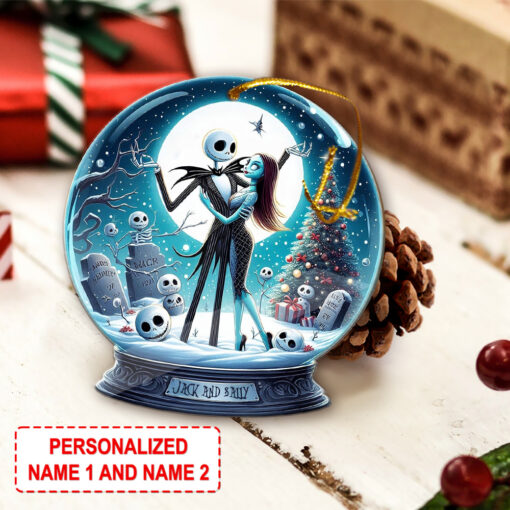 Personalized Jack and Sally The Nightmare Before Christmas Custom Shape Acrylic Ornament - Image 2