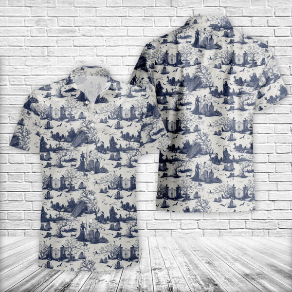 Halloween Toile de Jouy Pattern Version 2 Hawaiian Shirt