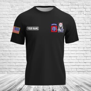 Alternative view of Personalized US Army Combat Vet 505th PIR 82nd Airborne w Campaigns Soldiers 3D Shirt