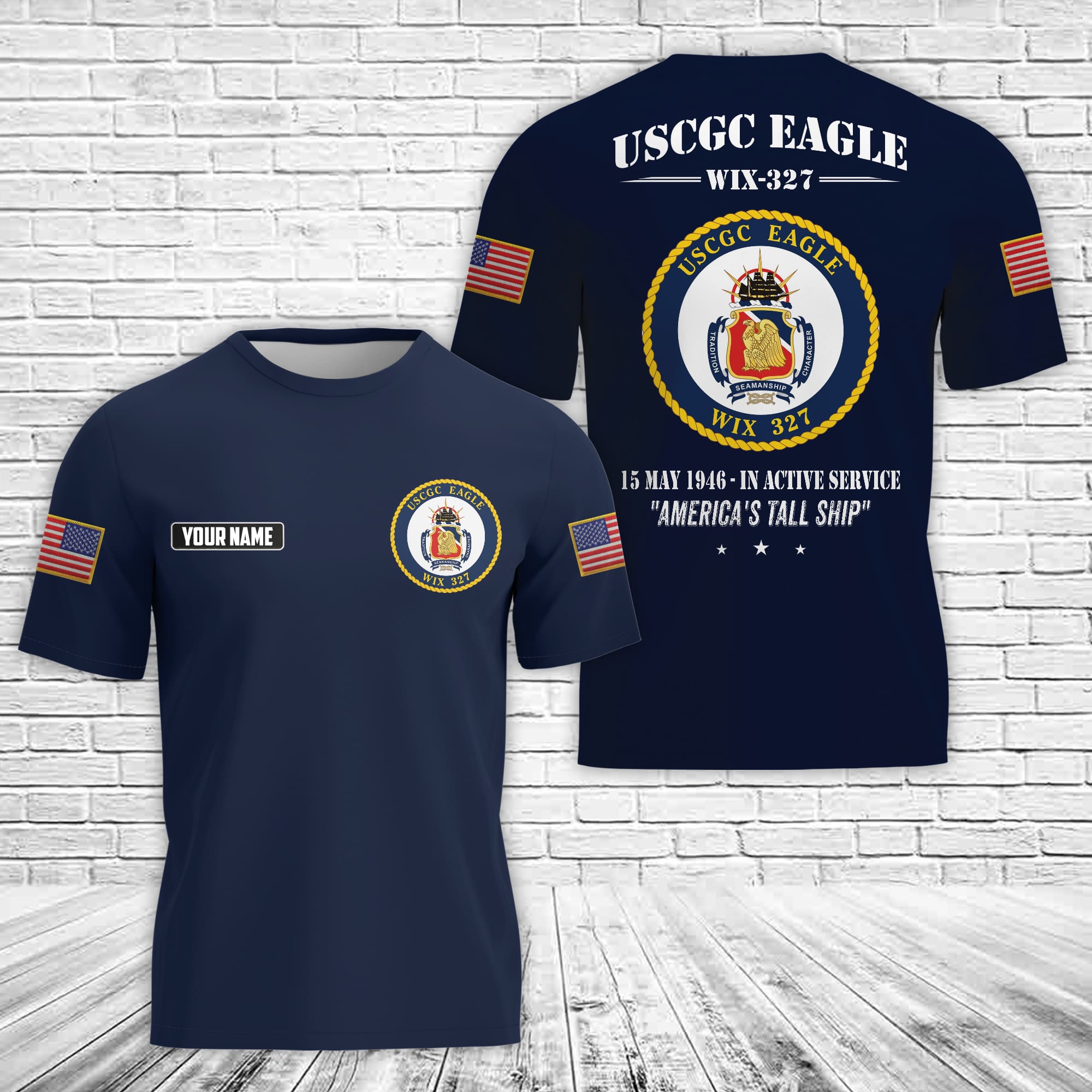 Personalized US Coast Guard USCGC Eagle (WIX-327) Barque Eagle 3D Shirt
