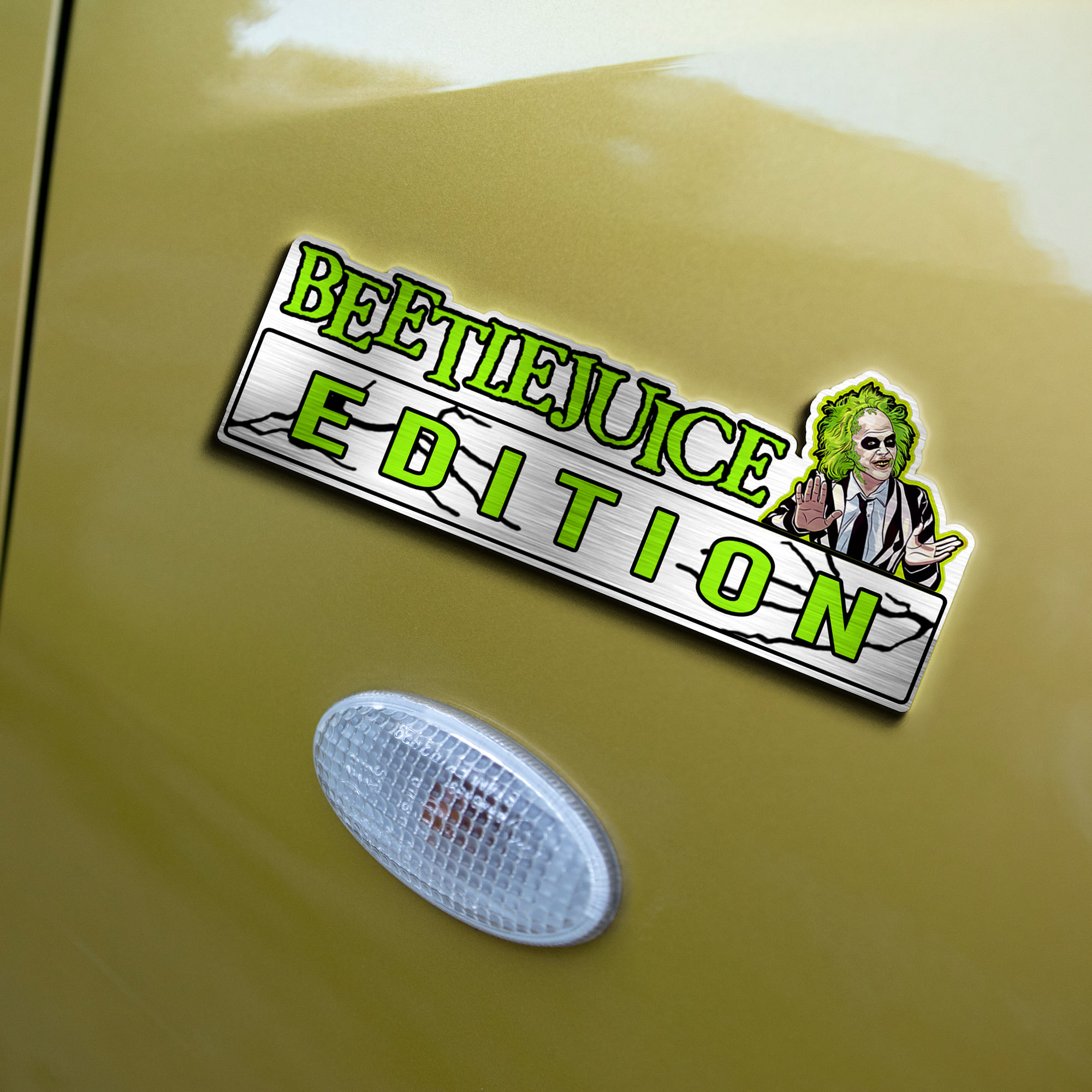 Beetlejuice Edition Laser Engraved or 3D Inlayed Car Name Badge - Image 3