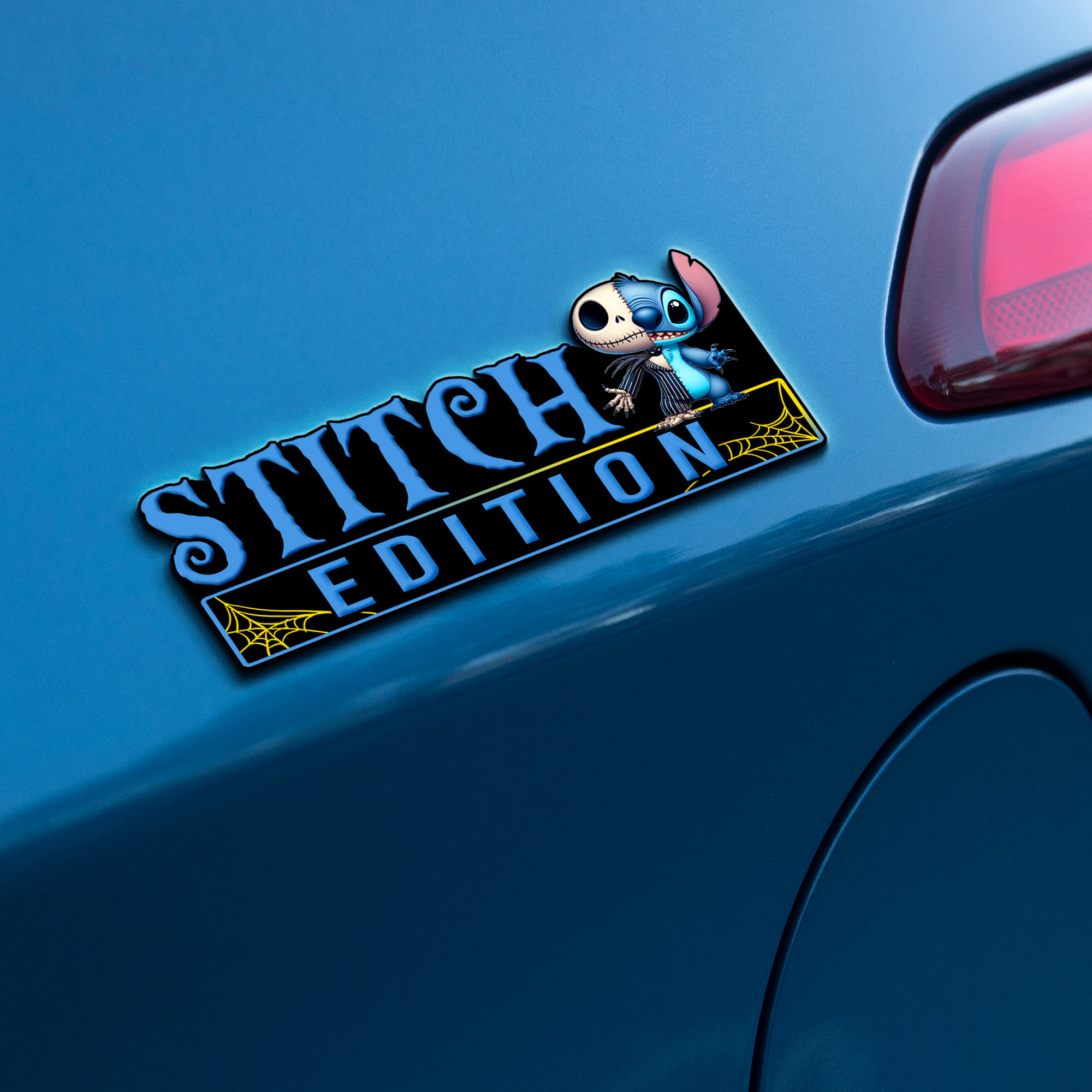 Stitch as Jack Halloween Version 3 Edition Laser Engraved or 3D Inlayed Car Name Badge - Image 4