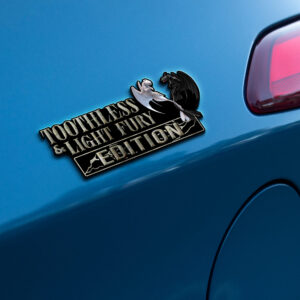 Alternative view of Toothless And Light Fury  Edition Laser Engraved or 3D Inlayed Car Name Badge