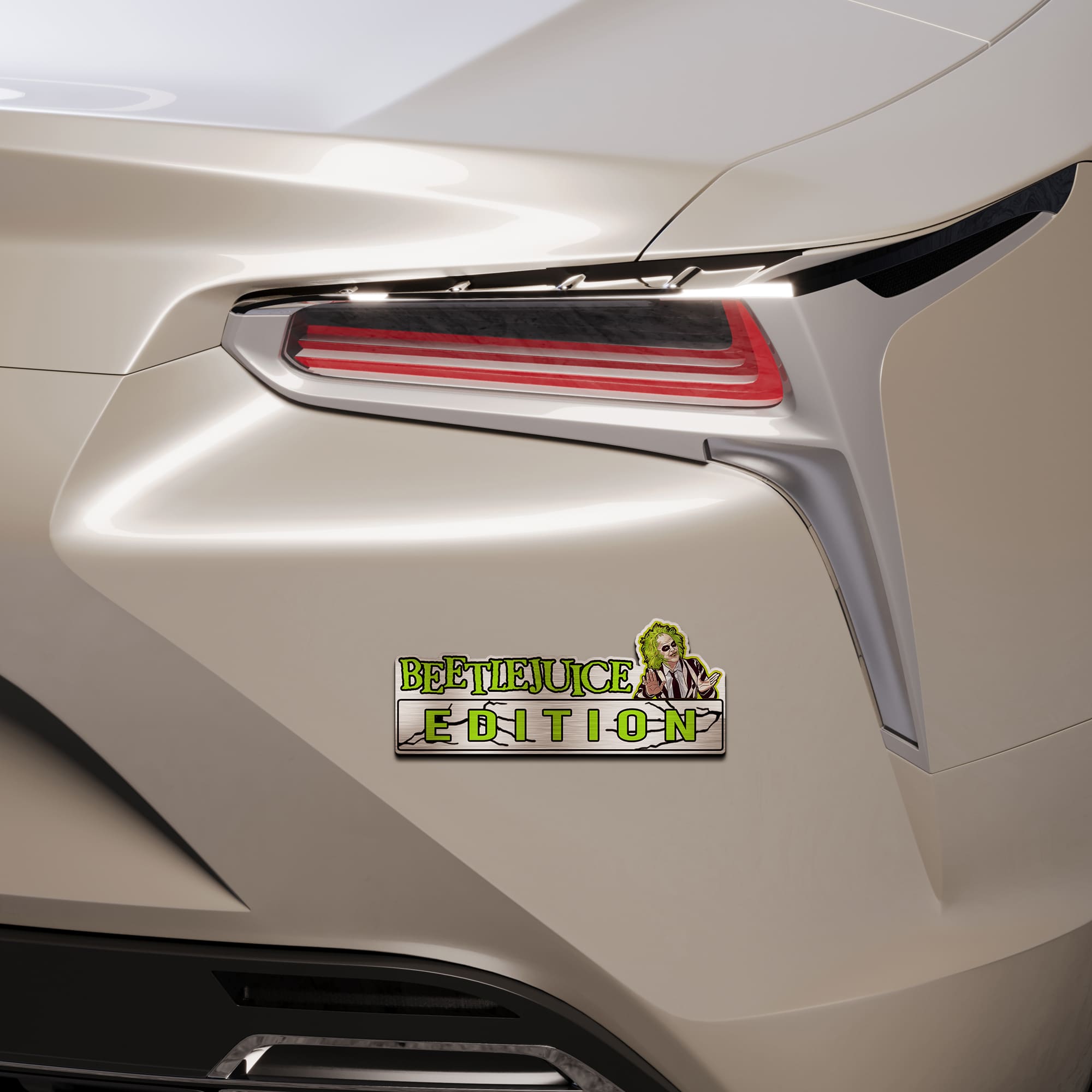 Beetlejuice Edition Laser Engraved or 3D Inlayed Car Name Badge - Image 2