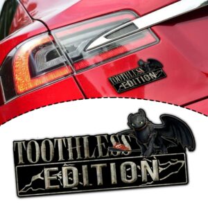 Toothless How to Train Your Dragon Edition Laser Engraved Car Name Badge Version 1
