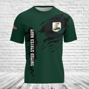 Alternative view of US Navy USS Montpelier (SSN-765) Assistant Command Fitness Leader Dark Green 3D Shirt