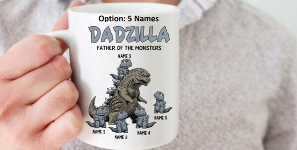 Personalized Dadzilla Father Of The Monsters Mug - Image 3