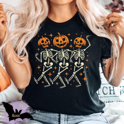 Pumpkin Skeleton Halloween Shirt - Image 2