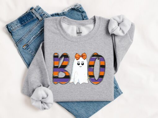 Cute Ghost Boo Halloween Sweatshirt - Image 6