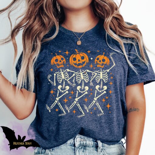 Pumpkin Skeleton Halloween Shirt - Image 3