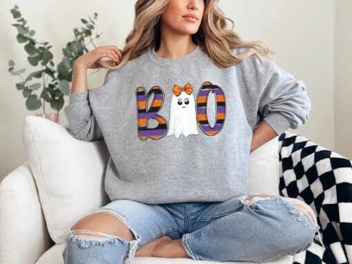 Cute Ghost Boo Halloween Sweatshirt - Image 5