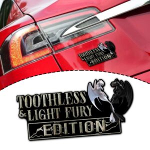 Toothless And Light Fury  Edition Laser Engraved or 3D Inlayed Car Name Badge