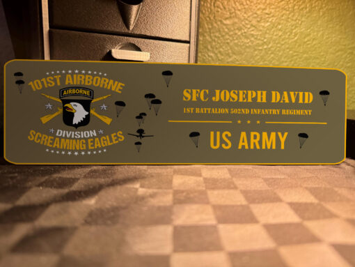 Personalized Sign Name, Rank & Unit US Army 101st Airborne Division - Image 2
