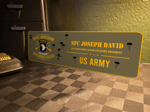 Personalized Sign Name, Rank & Unit US Army 101st Airborne Division - Image 3