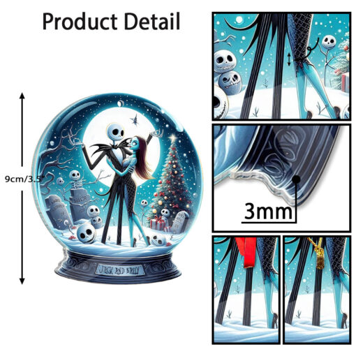 Personalized Jack and Sally The Nightmare Before Christmas Custom Shape Acrylic Ornament - Image 8