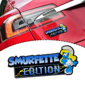 Smurfette Edition Laser Engraved or 3D Inlayed Car Name Badge