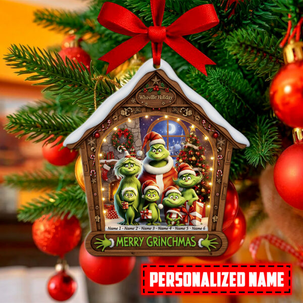 Personalized Grinch Merry Grinchmas Family Ornament - Image 3
